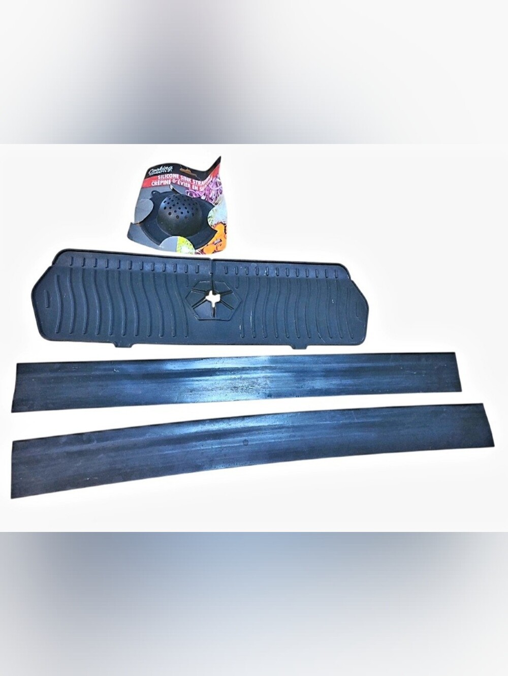 Black Silicone SET Drip Tray, Strainer & Stove Gap Liner